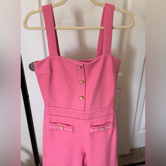 Maje Pink Tweed Wide-Leg Jumpsuit (Pant Suit) Size 38 / US 6 NWOT - Picture 10 of 10